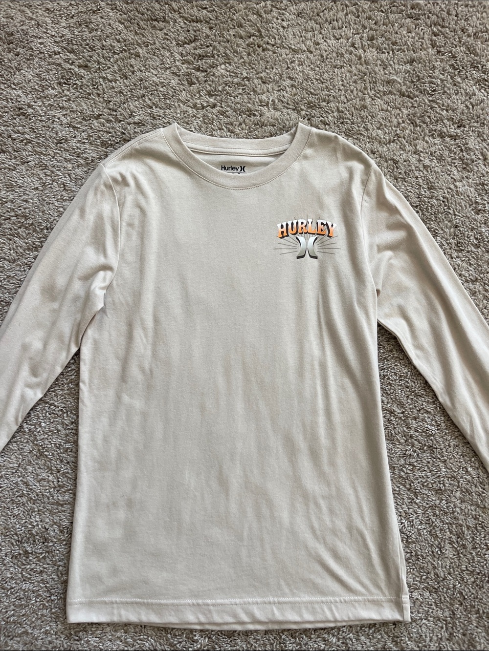 Hurley Cream Long-Sleeve Logo Tee for Kids